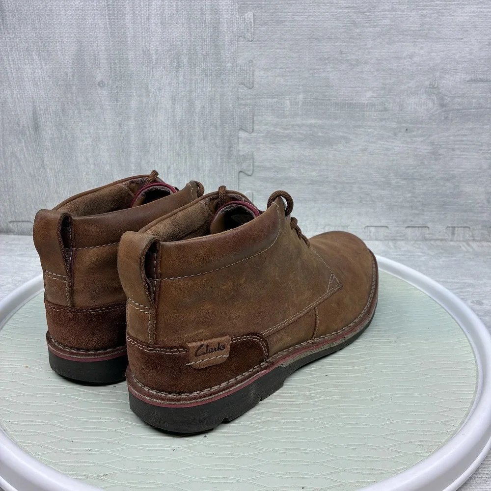 Clarks Chukka Boots Mens 12 Brown Leather Lace Up Ankle Casual 26119833